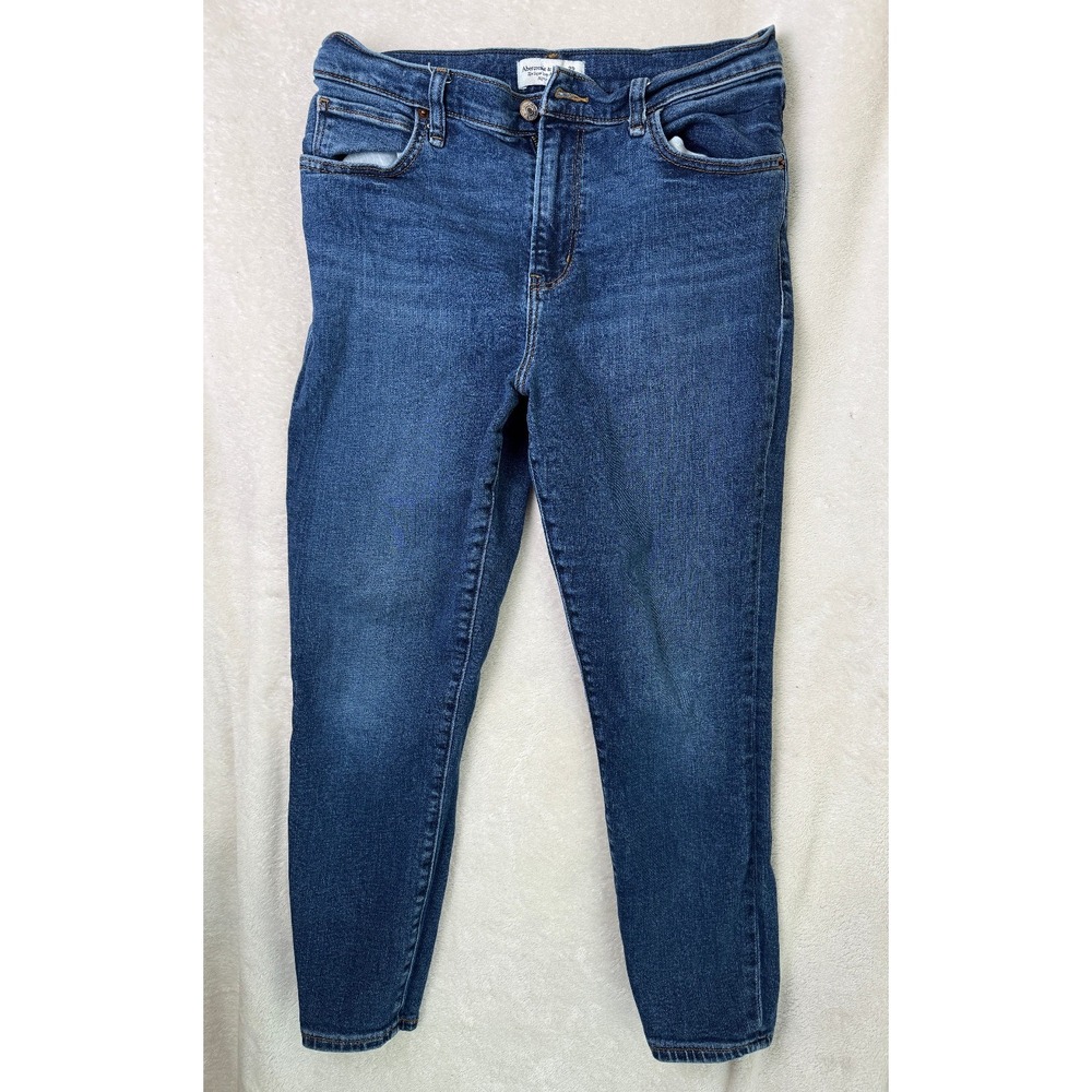 Abercrombie & Fitch Super Skinny Ankle High Rise Jeans 29 8S Blue Denim Womens